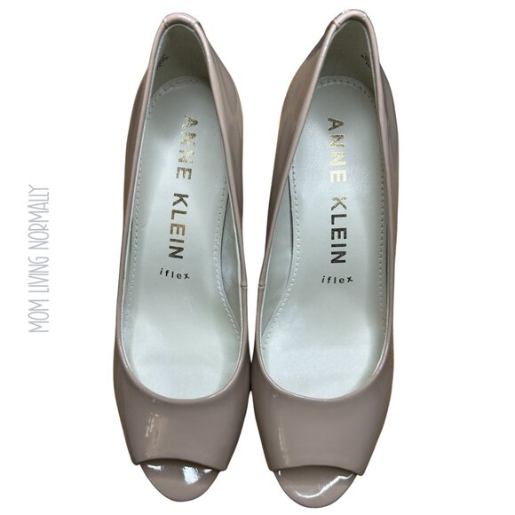 Anne Klein Megan Shoes Patent Open Toe Heel Pump - Picture 1 of 9